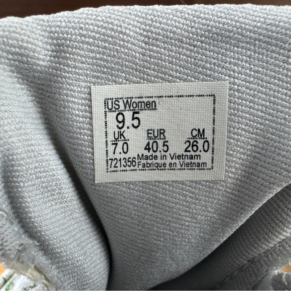 Vans White and Orange Floral Sneakers Women’s 9.5 - Picture 11 of 12